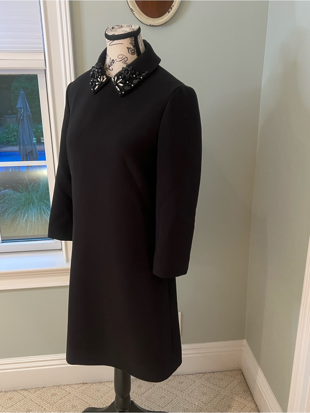 Kate Spade Black A-line Dress w/ Jewel Adorned Collar | Size 4 | Great Condition - Picture 7 of 15